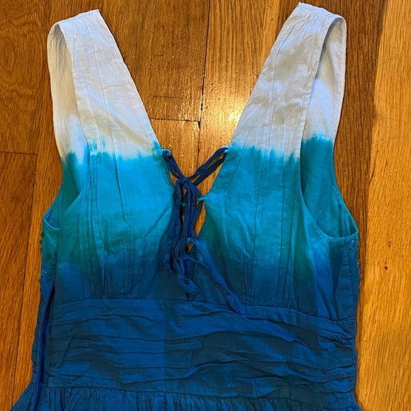 Guess Blue/White Ombre Sequin Sundress W/Tie Back Size 8 - Picture 6 of 8